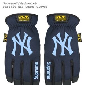 Supreme Navy and Light Blue Gloves